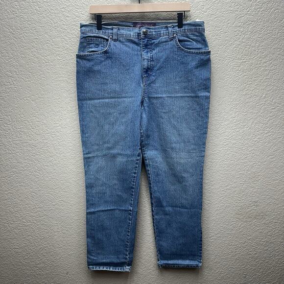 Gloria Vanderbilt Amanda Jeans Womens 18 Denim Straight Leg High Rise Zip - Picture 1 of 15